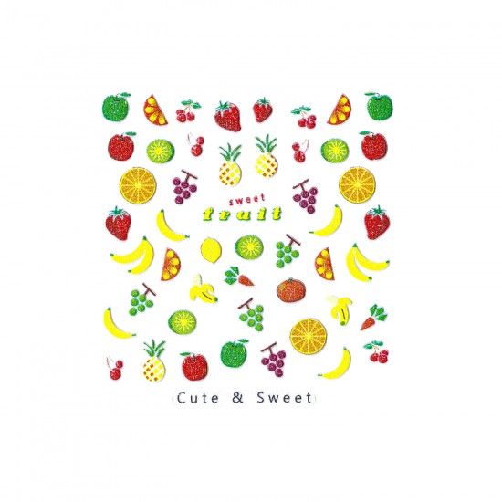 Cute & Sweet Stickers, Fresh Fruits