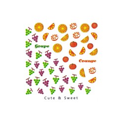 Cute & Sweet Stickers, Orange & Grape