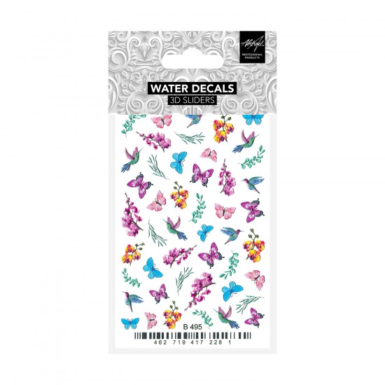 Flowers & Butterflies B495 3D Water Decals