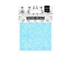 Abstract F076 WHITE Water Decals