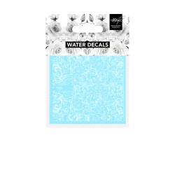 Floral F166 WHITE Water Decals