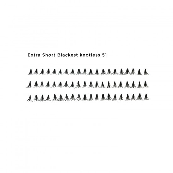 Flare Lashes 51 Extra Short Blackest KNOTLESS